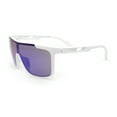 thumbnail image 3 of Color Mirror Rimless Y2K Mens Shield Plastic Sport Wrap Sunglasses White - Blue Mirror, 3 of 4