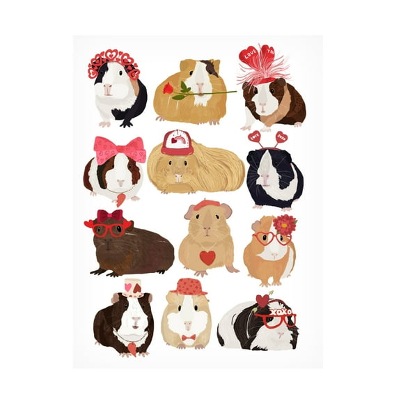 Trademark Fine Art Hanna Melin Love Guinea Pigs Canvas Wall Art