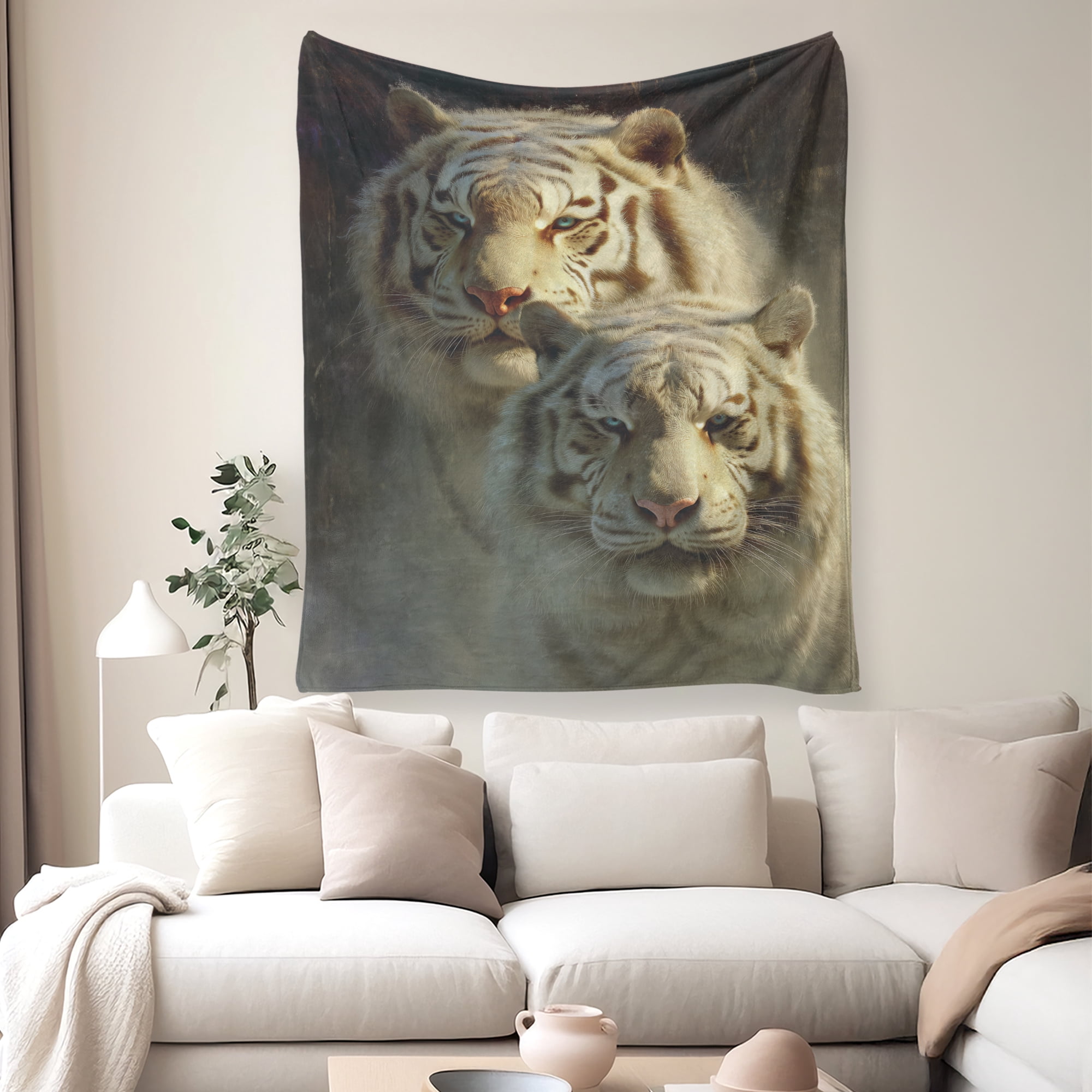 Flannel Fleece Throw Blanket, Soft Large Throw Blanket, Lightweight Cozy Plush Throw Blanket Fit Sofa Bed, 30"x40", Tigers