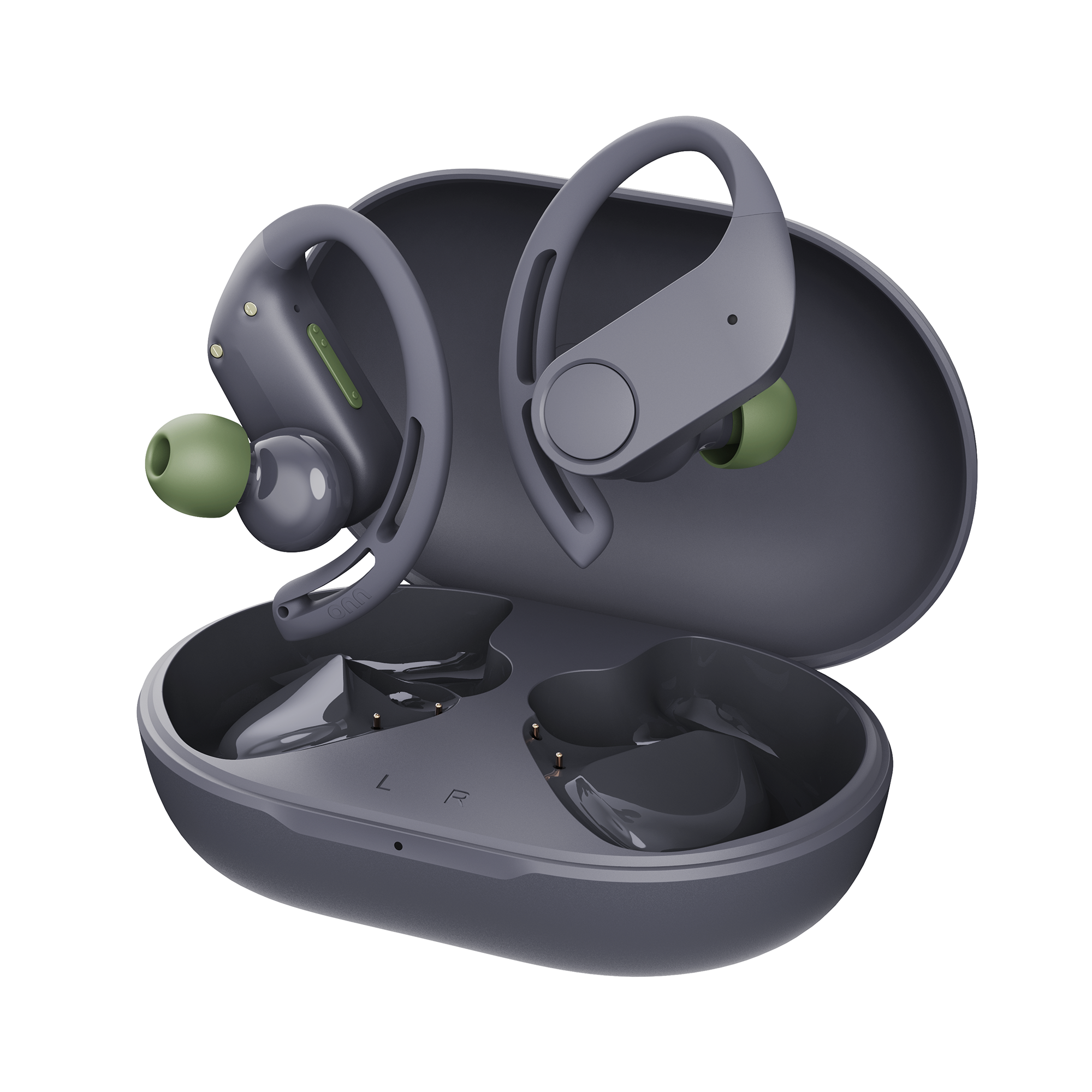 onn Wireless Sport Earbuds with Ear Hooks, Black