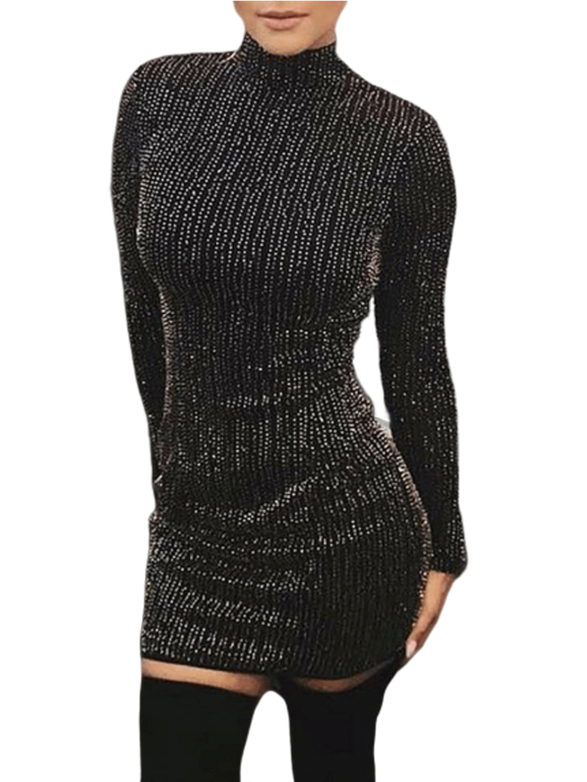 turtleneck dress short sleeve