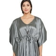 thumbnail image 6 of Oussum Womens Kaftans Satin Long Maxi Dress for Women Adjustable Size Caftans Plus Size Nightwear Evening Gown Beachwear Casual Dresses Online, 6 of 8
