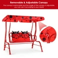 thumbnail image 6 of Costway Kids Patio Swing Chair Children Porch Bench Canopy 2 Person Yard Furniture red, 6 of 10