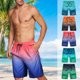 thumbnail image 3 of Pantalones cortos degradados para hombre Pantalones de playa con cordón Bañador de secado rápido, 3 of 3