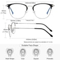 thumbnail image 2 of KANASTAL Anti Blue Light Glasses Men Metal Half-rim Computer Reading Gaming Glasses Blue Light Blocking Anti Fatigue for Digital Screen Silver Frame, 2 of 5