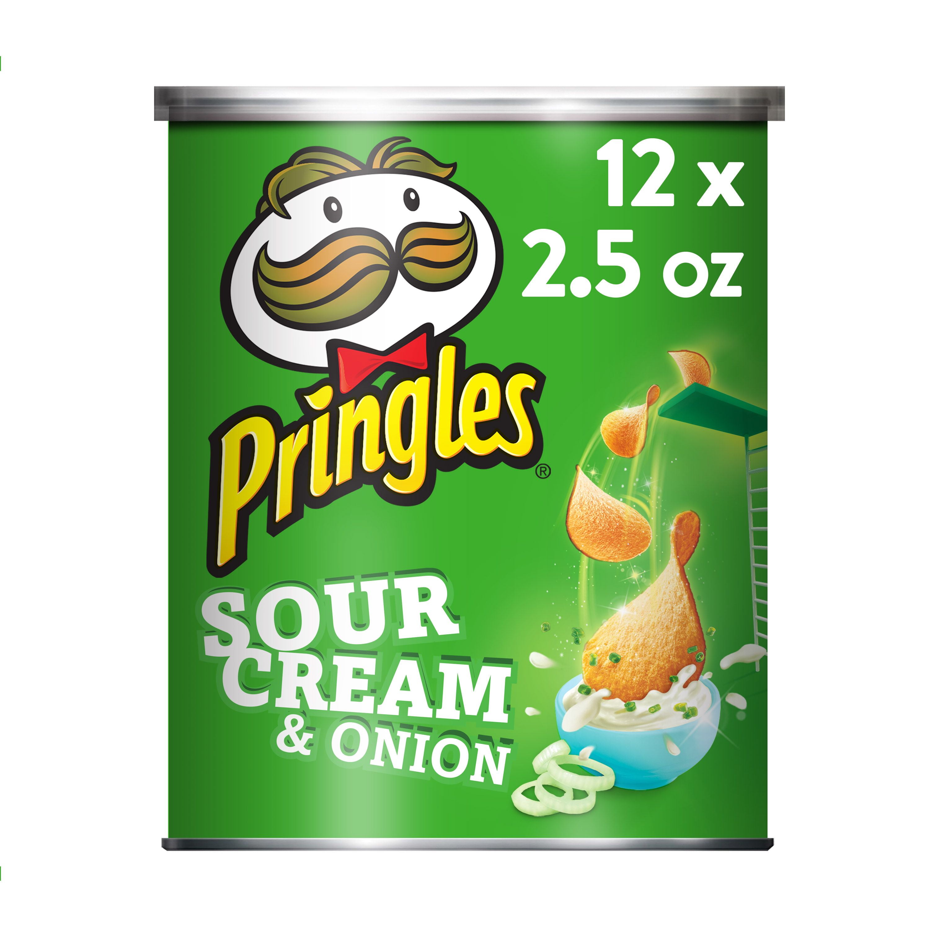 Pringles Potato Crisps Chips, Sour Cream & Onion Flavored, Grab 'N' Go