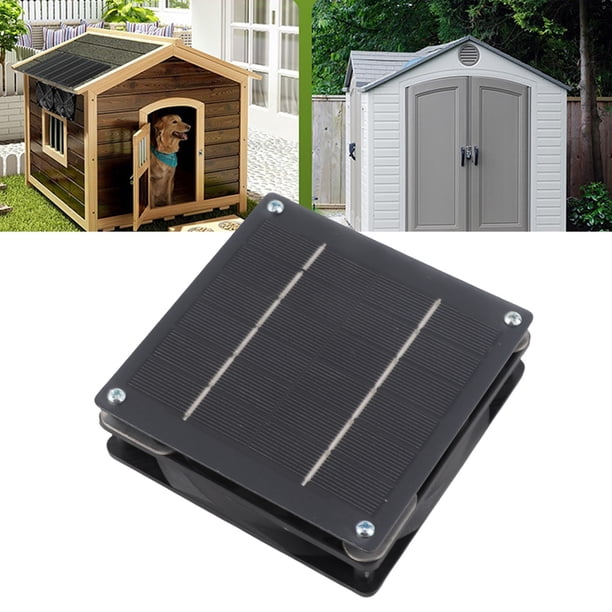 Ventilador De Panel Solar Monocristalino, Ventilador De Escape Integrado Solar De ángulo Ajustable Silencioso Estructura Compacta 3W 6V Para Casa De Mascotas