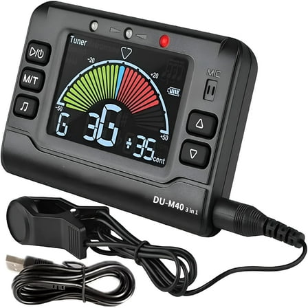 GJX Metronome Tuner, Rechargeable 3 In 1 Digital Metronome Tuner Tone Generator for Guitar, Bass, Violin, Ukulele, Chromatic, Clarinet, Trumpet, Flute, Tuners for All Instruments