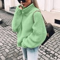 thumbnail image 2 of Sweater for Women Oversize Long Sleeve Turtleneck Drop Shoulder Loose Fit Solid Fall Knitwear, 2 of 4