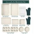 thumbnail image 2 of Country Kitchen Nonstick Cookware and Bakeware Set with Stackable Design, Sage, 13-Piece, 2 of 9