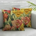 thumbnail image 3 of MLJA Decorative Square Throw Pillow Cover Colorful Pattern Flower Elegant Green Abstract Blossom Botanical Lily California Cute Soft Cushion Pillowcase Case for Bed Chair, 3 of 5