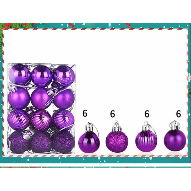 24 Bolas de Adorno de Árbol de Navidad 3cm, 2pc, Adorno del Árbol de Navidad, Decoración para Fiesta en Casa