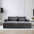 thumbnail image 2 of TUANLUO Chaise Lounge Indoor, 87" Oversized Upholstered Sectional Couch for Living Room, Corduroy 2-Seater Lounge Chair, No Assembly Required, Gray, 2 of 12