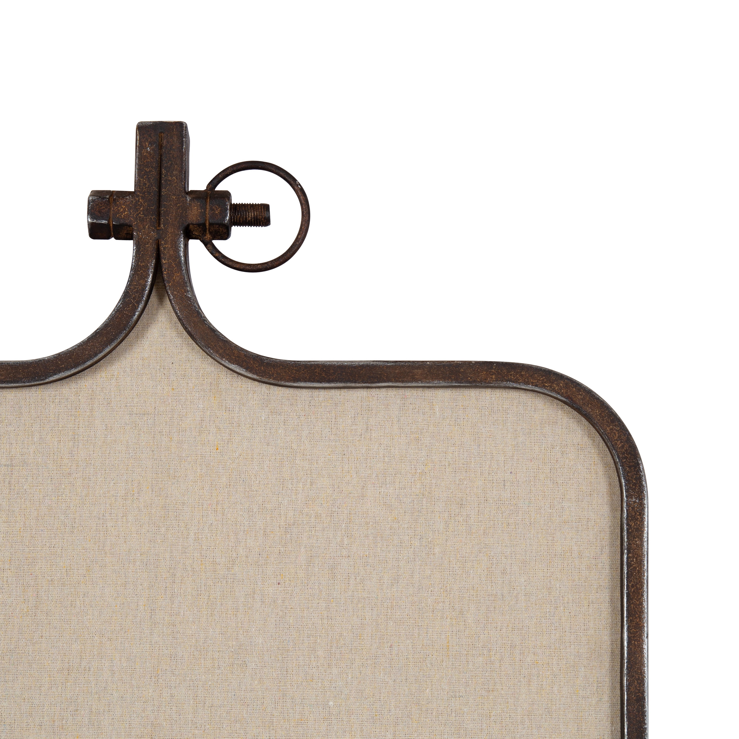 Kate and Laurel Yitro Modern Farmhouse Metal Rectangle Decorative Pinboard, 20 x 35, Rustic Bronze, Industrial Rectangular Bulletin Board with Unique Ornamental Crown