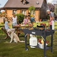 thumbnail image 3 of Grill Cart for Blackstone Griddle, Portable Outdoor Grill Table, Foldable Cart Table with Wheels for Ninja, Griddle Stand Fit 17 Inch Or 22 Inch, BBQ Prep Tables with Seasoning Tray, 3 of 8