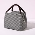 thumbnail image 2 of Bolsa de almuerzo para mujeres / hombres Lonchera para mujeres / hombres (rayas blancas y negras) Bolsa de almuerzo para mujeres y hombres Lonchera aislada para adultos, reutilizable, 2 of 5