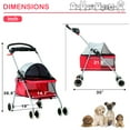 thumbnail image 5 of YRLLENSDAN Dog Stroller for Small Dogs 35 lbs Cat Stroller Pet Strollers Waterproof Portable Travel Cat Dog Stroller with Cup Holder, Red, 5 of 7