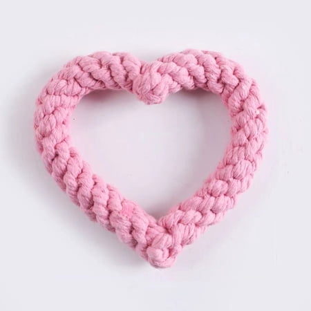 2PC Handwoven Heart-Shaped Dog Chew Toy Ideal for All Breeds Teeth Cleaning & Playtime Fun