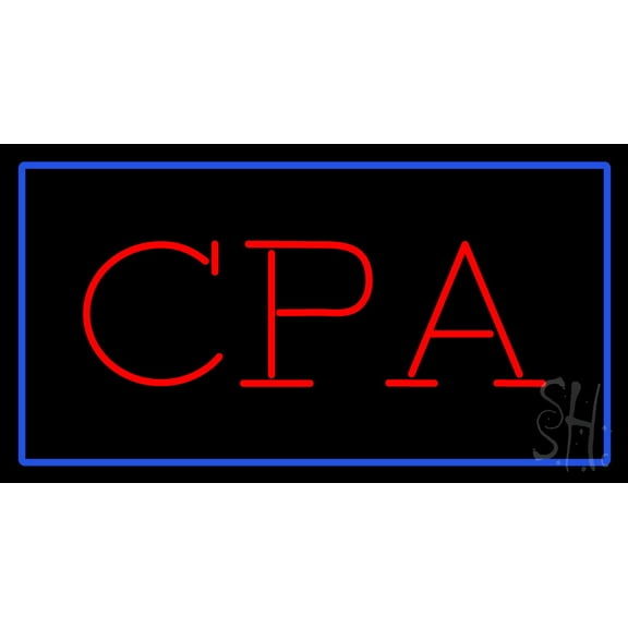 CPA Rectangle Blue LED Neon Sign 20 x 37 - inches, Black Square Cut Acrylic Backing, with Dimmer - Bright and Premium built indoor LED Neon Sign for Defence Force.