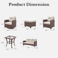 thumbnail image 4 of Layinsun 9 Pieces Patio Furniture Set with Swivel Chairs, Rattan Wicker Rocking Glide Chairs with Ottomans Conversation Set, 4 of 8