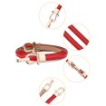 thumbnail image 2 of INSPIRE CHIC Women's Metal Buckle Adjustable Thin High Waist Belts Red-double round Buckle 22"-39"*3/8"(L*W), 2 of 5