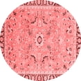 thumbnail image 1 of Ahgly Company Machine Washable Indoor Round Oriental Red Modern Area Rugs, 5' Round, 1 of 4