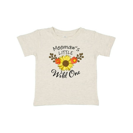 

Inktastic Meemaw s Little Wild 1 with Beautiful Sunflower Gift Baby Boy or Baby Girl T-Shirt