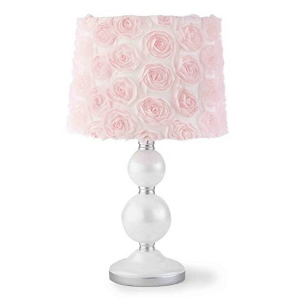 Levtex Baby Elise Grey And Pink Fl, Nursery Lamp With Nightlight Base