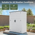 thumbnail image 2 of AOXUN Horizontal Storage Sheds 61 Cu.ft, HDPE Outdoor Storage Box 160 Gallon, Waterproof Lockable Resin Deck Box with Spring-Assisted Lid, Patio Storage for Garden, Pool, Cushions, Tools, White, 2 of 16