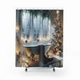 thumbnail image 3 of Christmas Bathroom Shower Curtain, Romantic Holiday Season Bath Accessory, Christmas Luxury Winter Wonderland, Festive Pretty Bathroom Decor Holiday Gift, 3 of 6