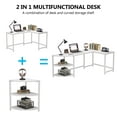 thumbnail image 5 of Tribesigns L-Shaped Desk with Corner Shelf, 74 inch Corner Computer Desk Study Writing Workstation with 3-Tier Reversible Storage Shelf for Home Office, 5 of 7