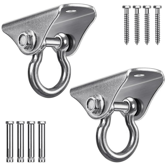 2PCS Heavy Duty Swing Hanger Kit - 1600lbs Capacity Hammock Ceiling Hook, All - in - One Hardware Set for Wood/Concrete Mounting, Ideal for Yoga Rope, Aerial Hoop & Punching Bag Suspension