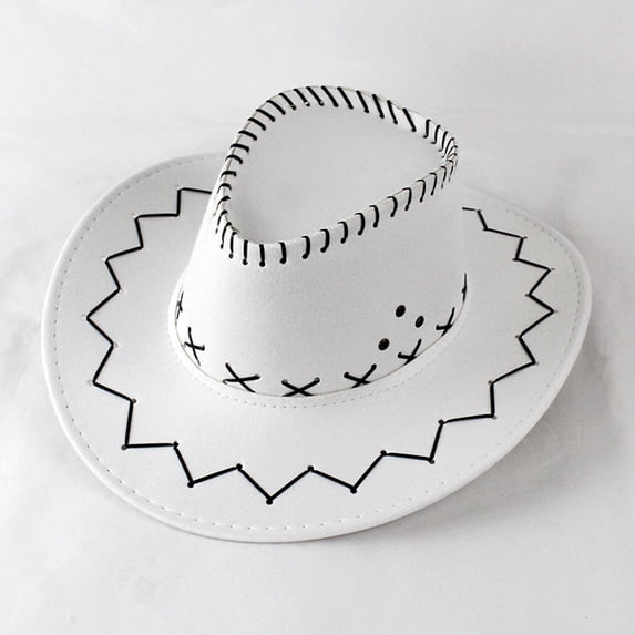 lnmuld Kids Western Cowboy Hat Suede Style Wide Brim for Halloween Costume Party Size:One Size