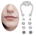 thumbnail image 4 of Anillo  Piercing falso magnético punk Regalos para hombres Mujeres Plata Sunnimix  Anillo de nariz falso, 4 of 8