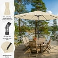 thumbnail image 5 of Autlaycil 10 ft Solar Patio Umbrellas with 32 Lights for Market Outdoor Pool, Steel Tilt Crank-Khaki, 5 of 7