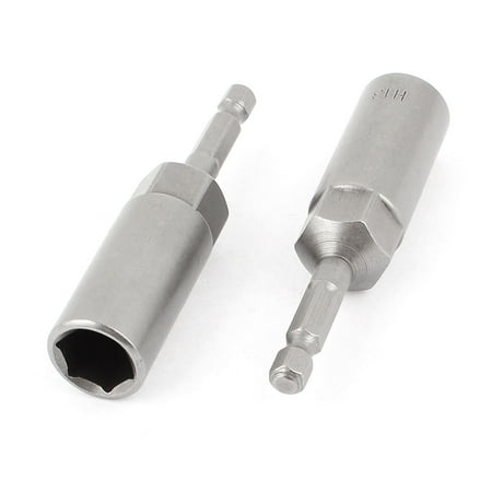 

Gray Drill 3 Length 13mm Wide Head Hex Nut Drivers Socket Bit 2 PCS
