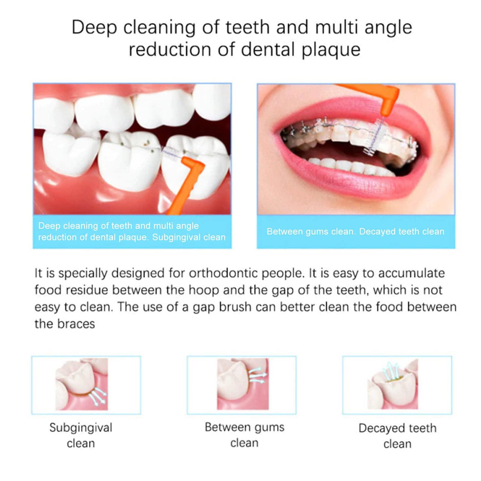 Interdental Brush Slim Braces Flossers Effective Tooth Tool For Adults Children Care 2PCS Adult U Toothbrush