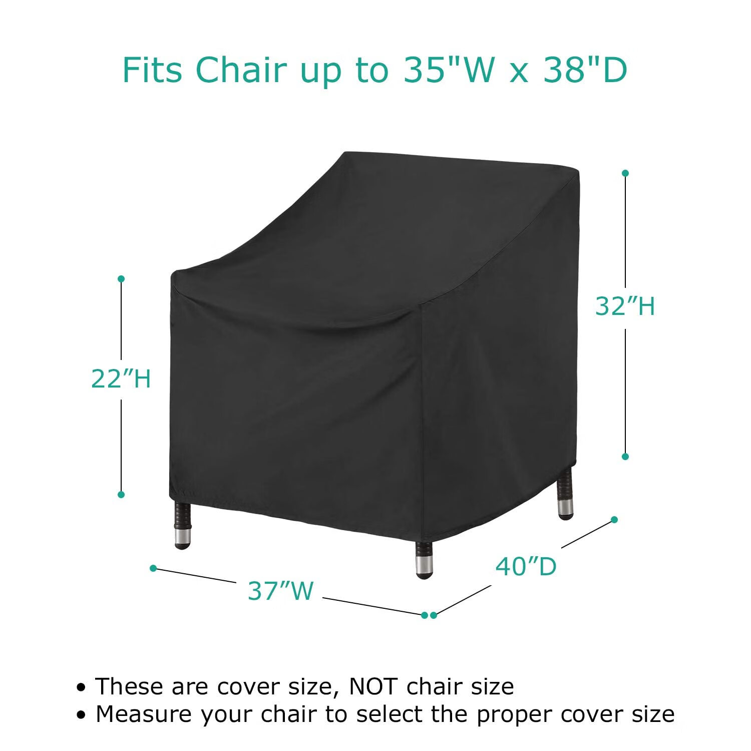 Outdoor Oversized Club Chair Covers 2 Pack, Waterproof Patio Large Lounge Deep Seating Chair Covers, Durable FadeStop Patio Furniture Protector for All Weather Protection, 37"W x 40"D x 32"H