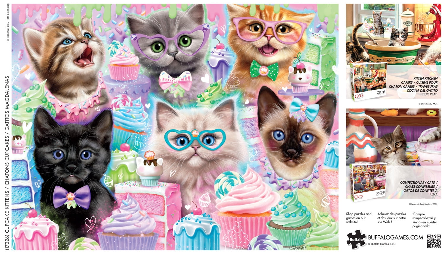 Buffalo Games Cupcake Kittens 750-Piece Interlocking Jigsaw Puzzle for Adults Ages 14+