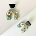 thumbnail image 5 of Polymer Clay Arch Flower Cresent Statement Earrings Morocco Geometric Jewelry, 5 of 6