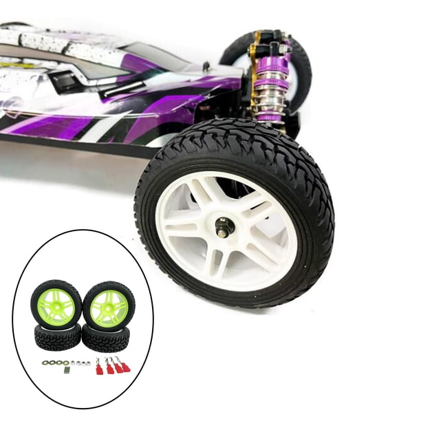 Paquete de 4 neumáticos de goma 75 mm para 144001 124019 para piezas de actualización de orugas en carretera / todoterreno modelo HSP Verde Hugo rc ruedas y neumáticos