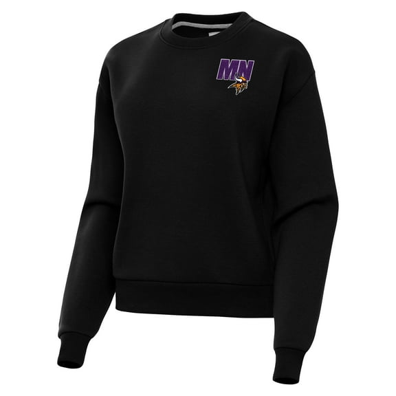 Women's  Antigua  Black Minnesota Vikings Victory Pullover Sweatshirt