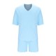 thumbnail image 3 of Blusa de Manga Corta Hombres de Moda Casual Sólido Turndown Top Blusas Traje Conjunto, Traje de Dos Piezas para Diario Y Casual, 3 of 6