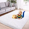 thumbnail image 7 of Lochas Fluffy Shag Area Rugs Furry Soft Rugs for Living Room Bedroom Indoor Decor Nursery Carpet, 4'X6',White, 7 of 7