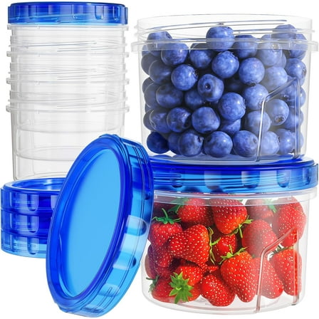 6Pack 16Oz Freezer Storage Containers, Airtight Twist-Top, BPA-Free, Stackable, Leakproof