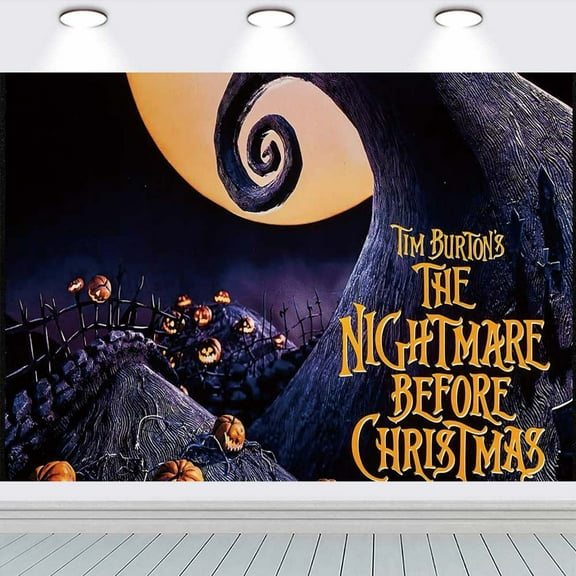 Nightmare Before Christmas Backdrop Banner Party Supplies Poster Movie Theme Background for Photography Birthday Decorations