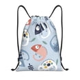 thumbnail image 1 of Fotbe Cute Chameleons On Blue Bolsa Mochila con Cordón Estampada, Bolsa de Gimnasio Deportiva, Bolsa Cinch, Bolsa con Cordón para Hombres y Mujeres-Medium, 1 of 6