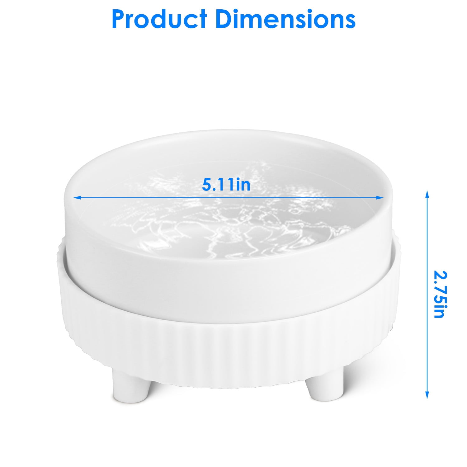 iMounTEK Pet Heated Water Bowl, Ceramic Heated, Thermal Bowl Provides Drinkable Water in Winter for Dogs, Cats, Rabbits, Chickens, Ducks [Single Bowl]