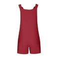thumbnail image 4 of Swstbby Économies d'Été en Liquidation! Combinaisons d'Été pour Filles, Combinaisons Courtes à Bretelles Sans Manches Amples Rouges 5-6 Ans, 4 of 5