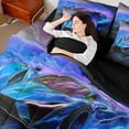 thumbnail image 4 of Castle Fairy Racing Car Twin Bedding Sets for Kids Teens,Black Blue Bedding Comforter Set, 4 of 8